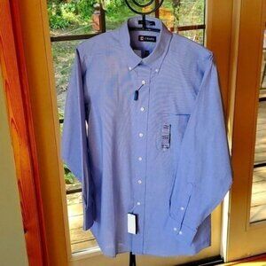 Chaps Classic Fit Wrinkle Free Periwinkle Button Down LS Dress Neck‎ 15 Shirt